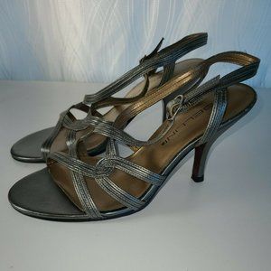 Bellini Womens Size 7M Strappy Leather Bronze Open Toe Spiked Heel Sandals